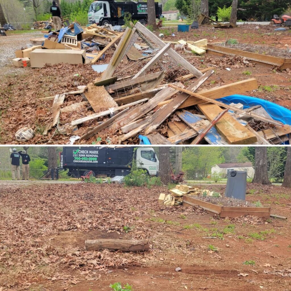 property cleanup - debris and junk removal - before and after